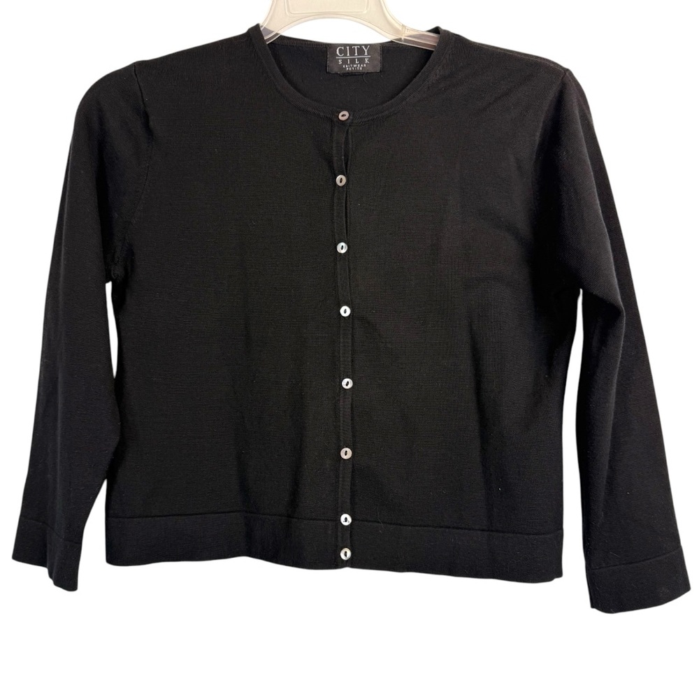 City Silk Knitwear Black Cropped Sweater Size M